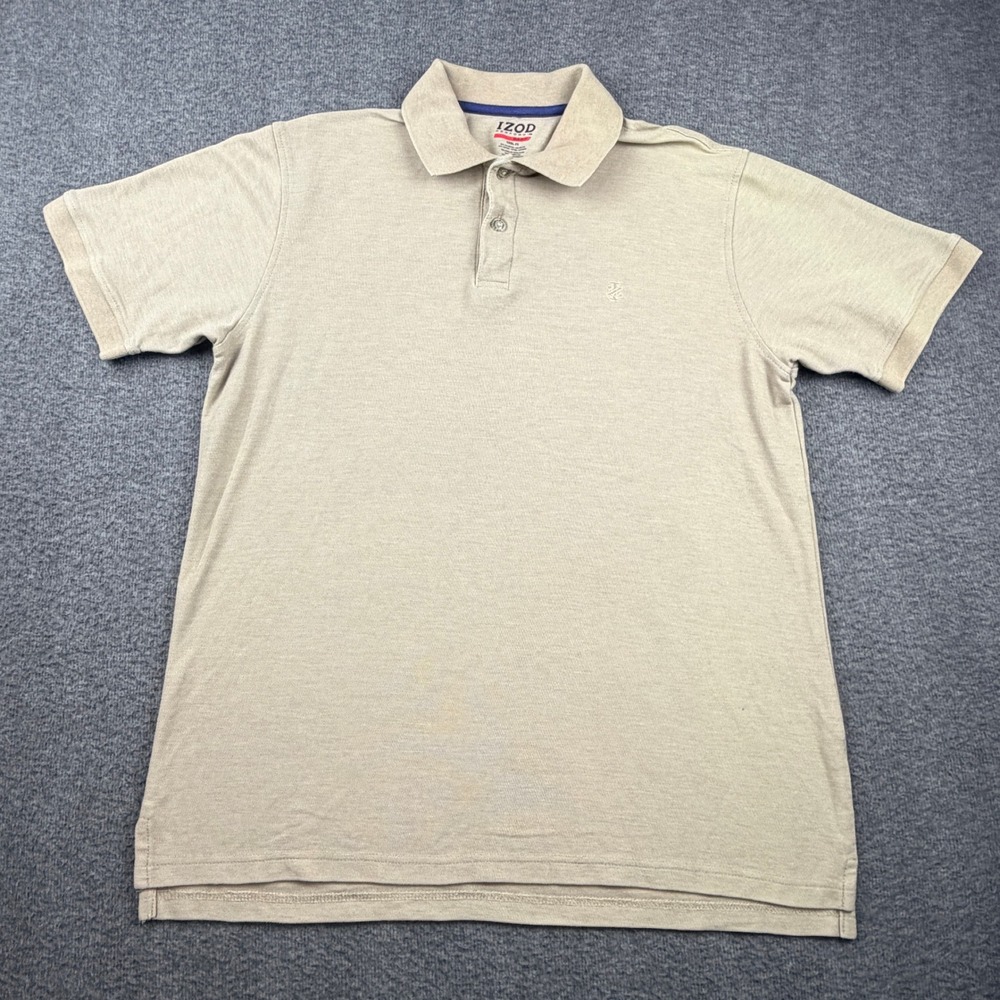 IZOD PerformX Basix Cool-FX Men's M Medium Polo Shirt Tan Beige Short Sleeve